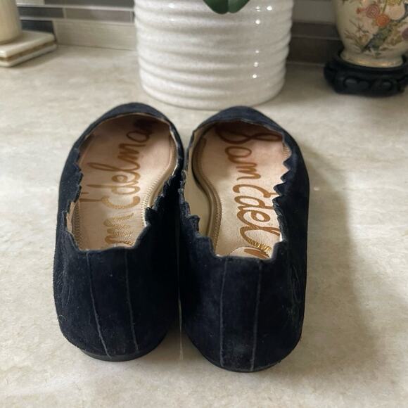 Sam Edelman Francis scalloped black suede leather flats Sz 9-1/2 EUC - Picture 8 of 10